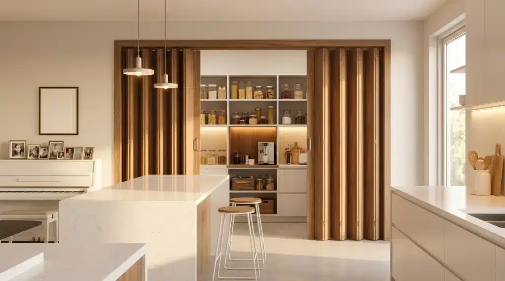 accordion door kitchen