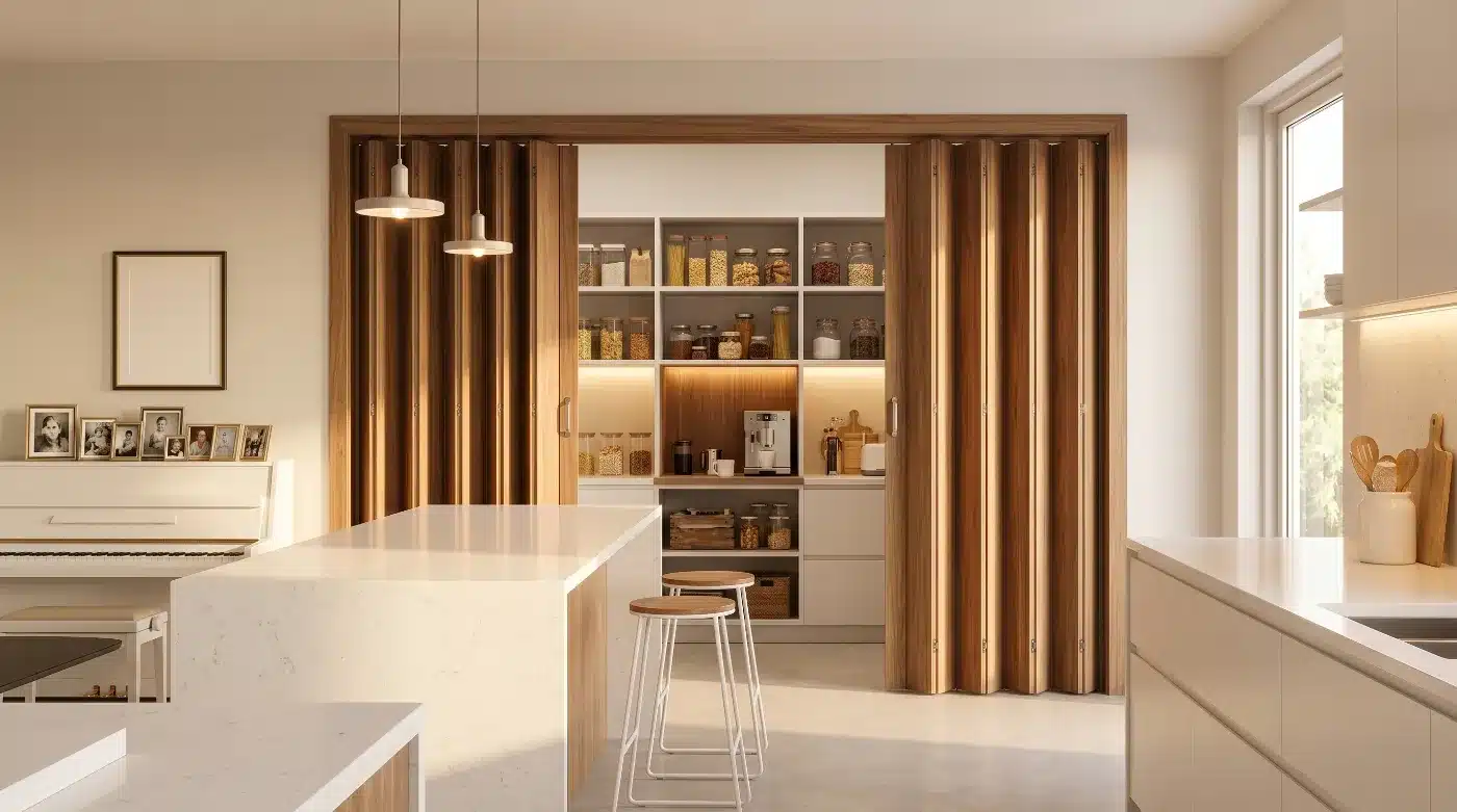 accordion door kitchen
